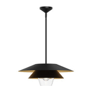 Alora - PD475120MBCL - One Light Pendant - Tetsu - Matte Black/Clear Glass