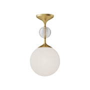 Alora - SF415308BGOP - One Light Semi-Flush Mount - Celia - Brushed Gold/Opal Glass