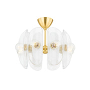 Hudson Valley - 9122-AGB - Eight Light Semi Flush Mount - Hilo - Aged Brass