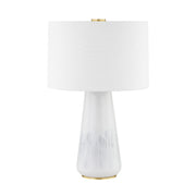 Hudson Valley - L1958-AGB/CWA - One Light Table Lamp - Saugerties - Aged Brass/Gloss White Ash Ceramic