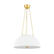 Hudson Valley - MDS1100-AGB/WP - Three Light Pendant - Chiswick - Aged Brass