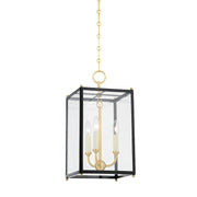 Hudson Valley - MDS1200-AGB/DBL - Three Light Lantern - Chaselton - Aged Brass