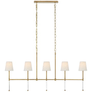 Visual Comfort Signature - SK 5055HAB-L - Five Light Linear Chandelier - Camille - Hand-Rubbed Antique Brass