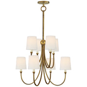Visual Comfort Signature - TOB 5010HAB-L - Eight Light Chandelier - Reed - Hand-Rubbed Antique Brass