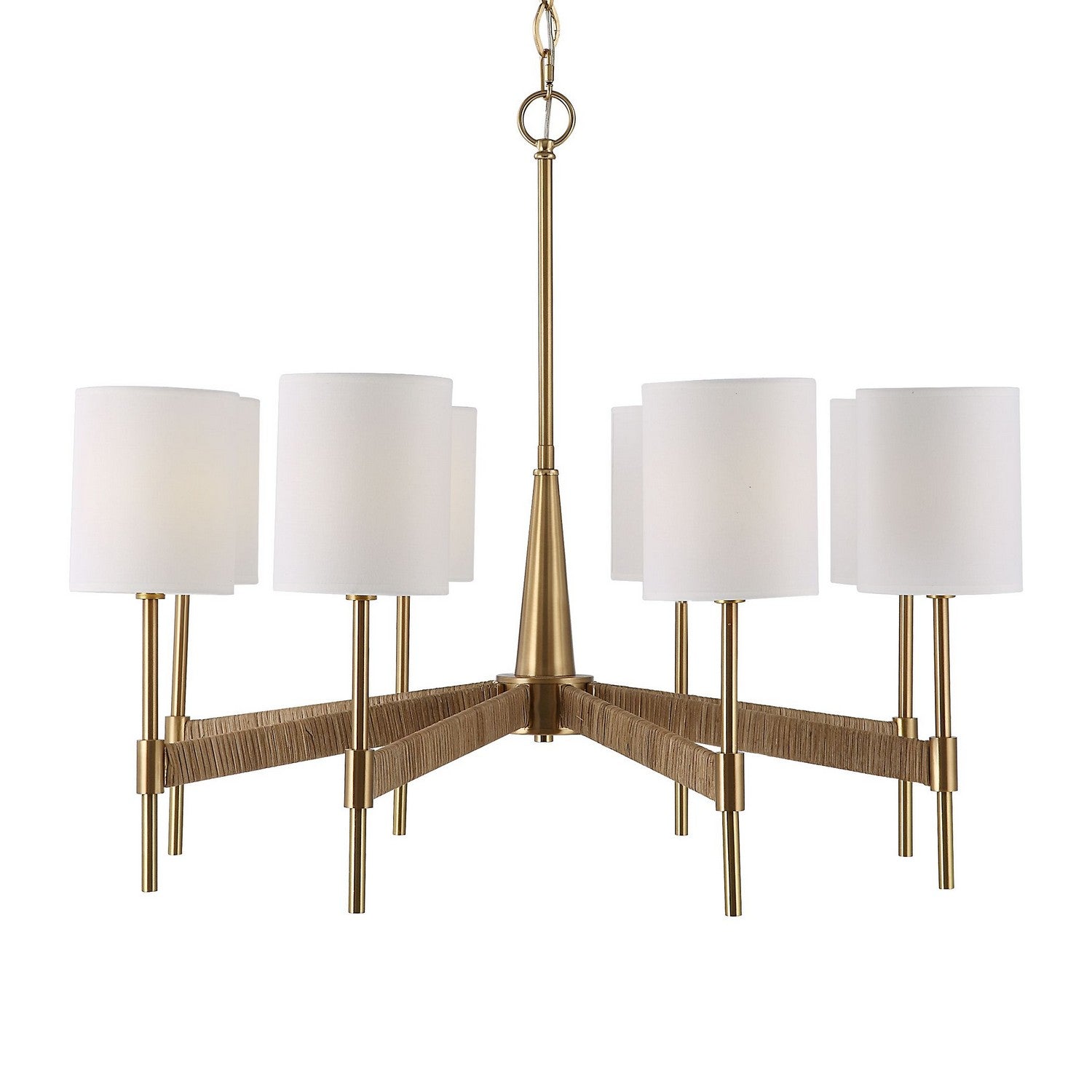 Uttermost - 21372 - Eight Light Chandelier - Lautoka - Warm Brass With Rattan Wrap
