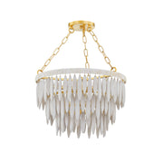 Mitzi - H805701-AGB - One Light Pendant - Tiffany - Aged Brass/Textured Cream