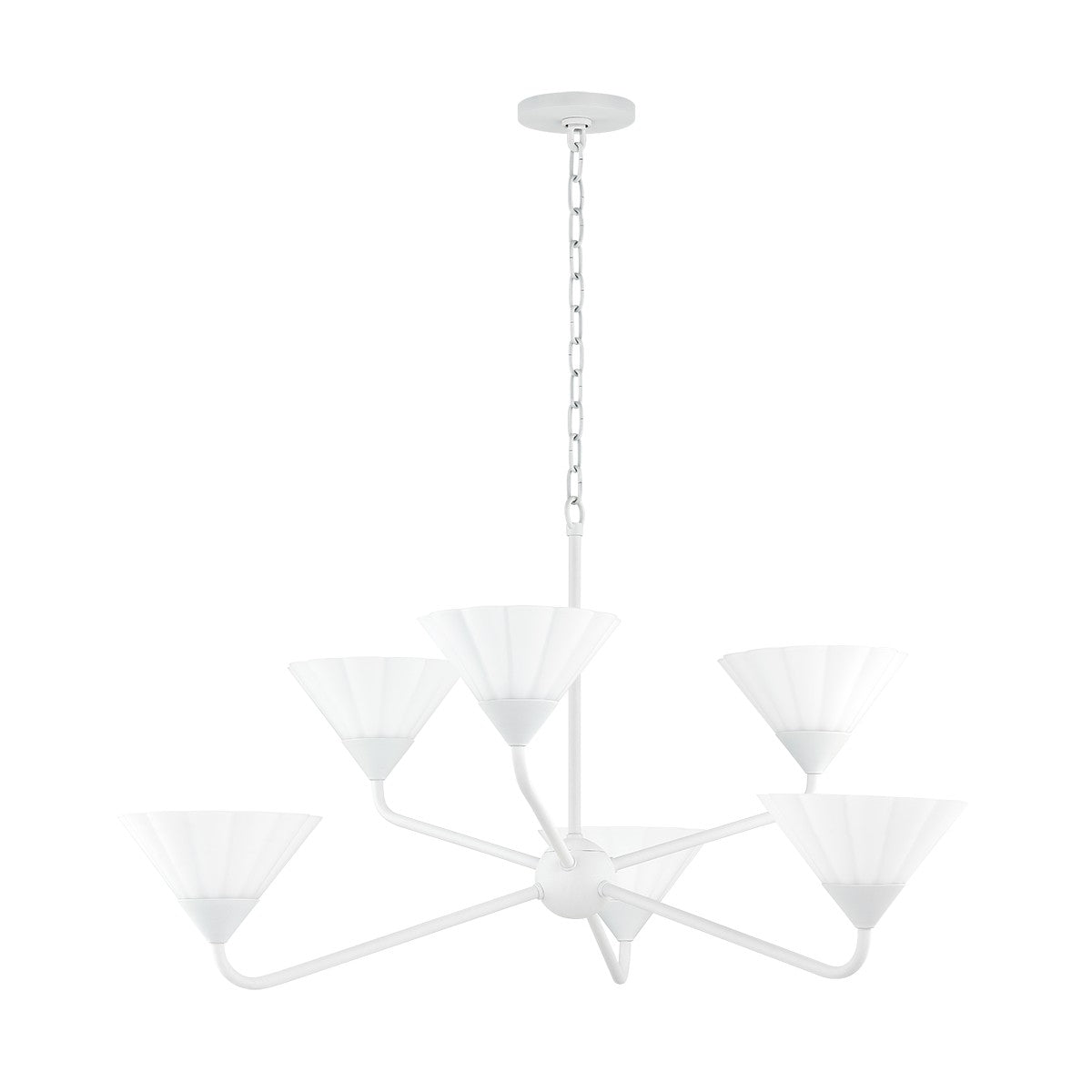 Mitzi - H817806-TWH - Six Light Chandelier - Kelsey - Textured White