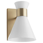 Quorum - 5119-1-80 - One Light Wall Mount - Beldar - Aged Brass|Gloss Opal