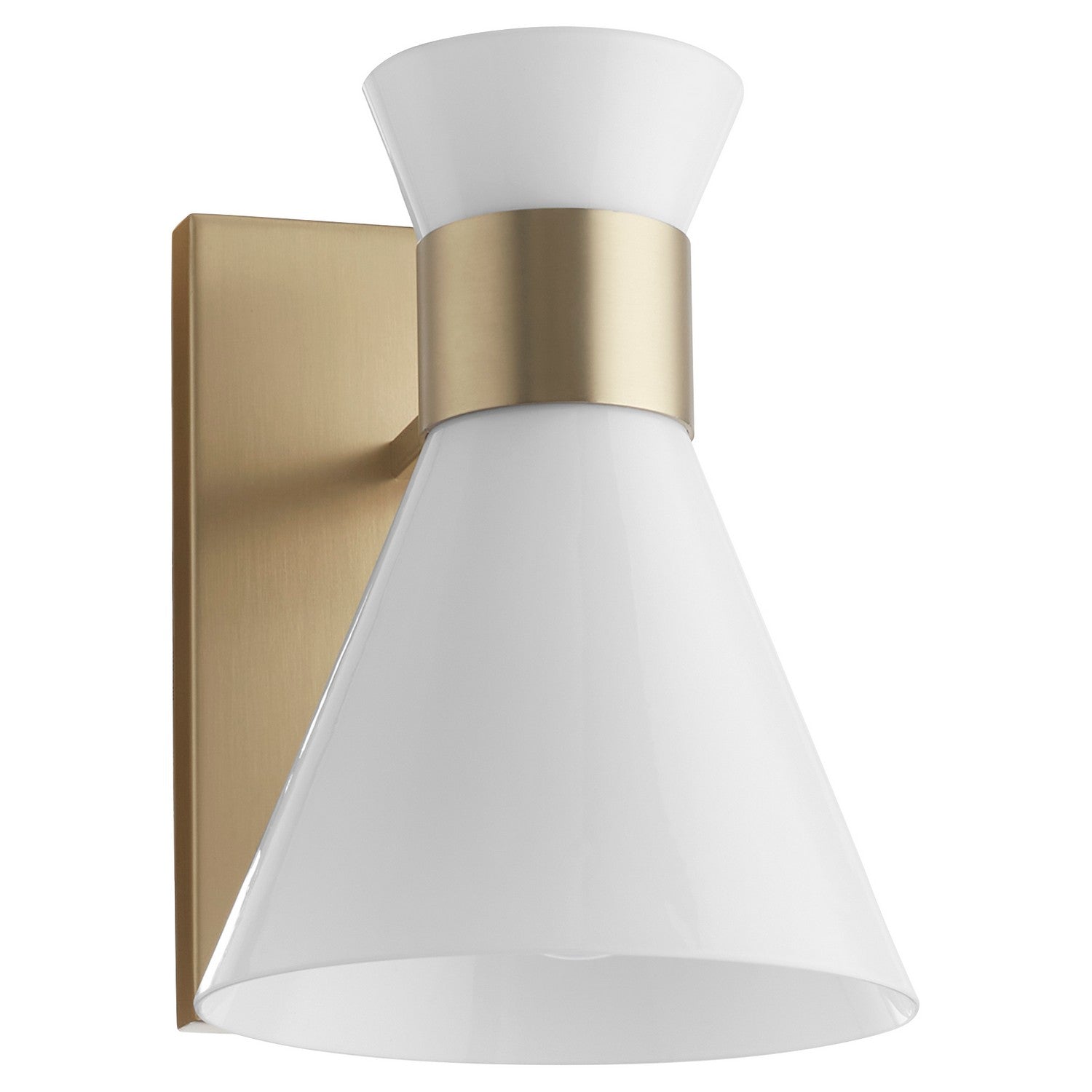 Quorum - 5119-1-80 - One Light Wall Mount - Beldar - Aged Brass|Gloss Opal