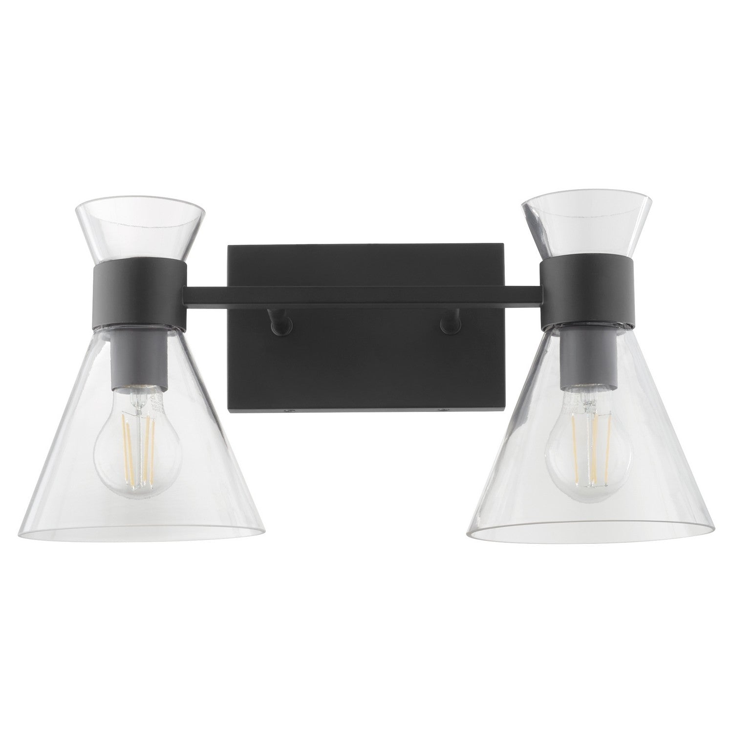 Quorum - 5119-2-259 - Two Light Vanity - Beldar - Matte Black|Clear Glass