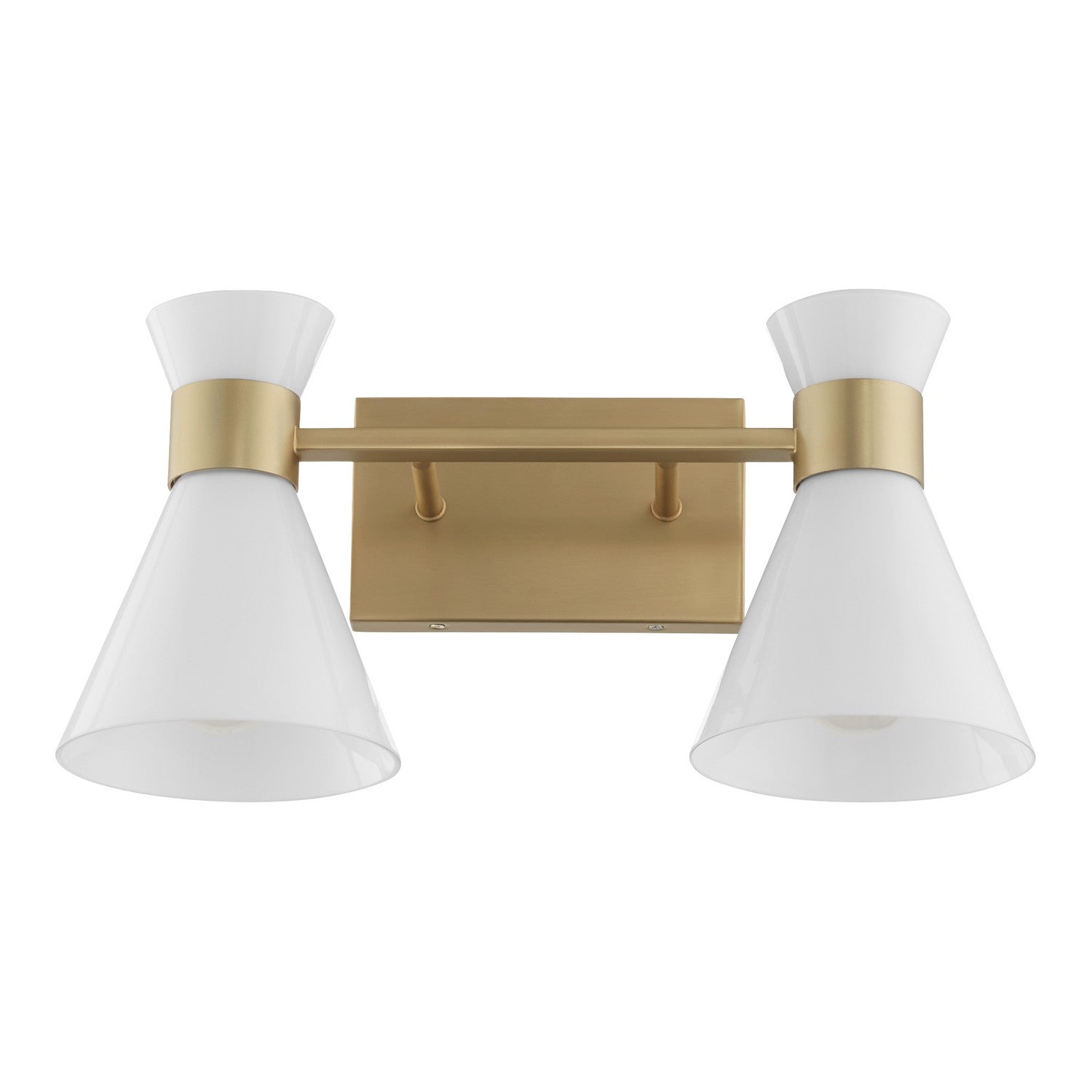 Quorum - 5119-2-80 - Two Light Vanity - Beldar - Aged Brass|Gloss Opal