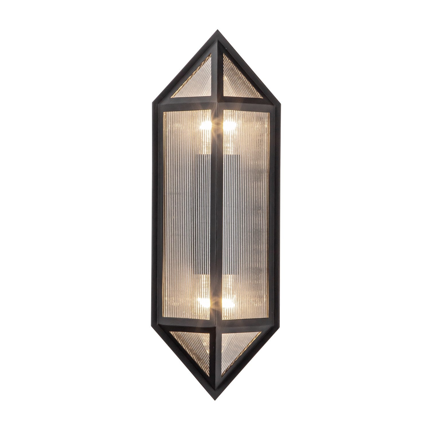 Alora - EW332705BKCR - Two Light Outdoor Wall Lantern - Cairo - Black/Ribbed Glass