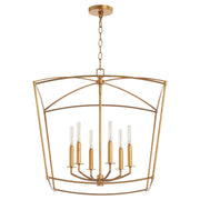 Quorum - 6412-6-74 - Six Light Pendant - Mantle - Gold Leaf