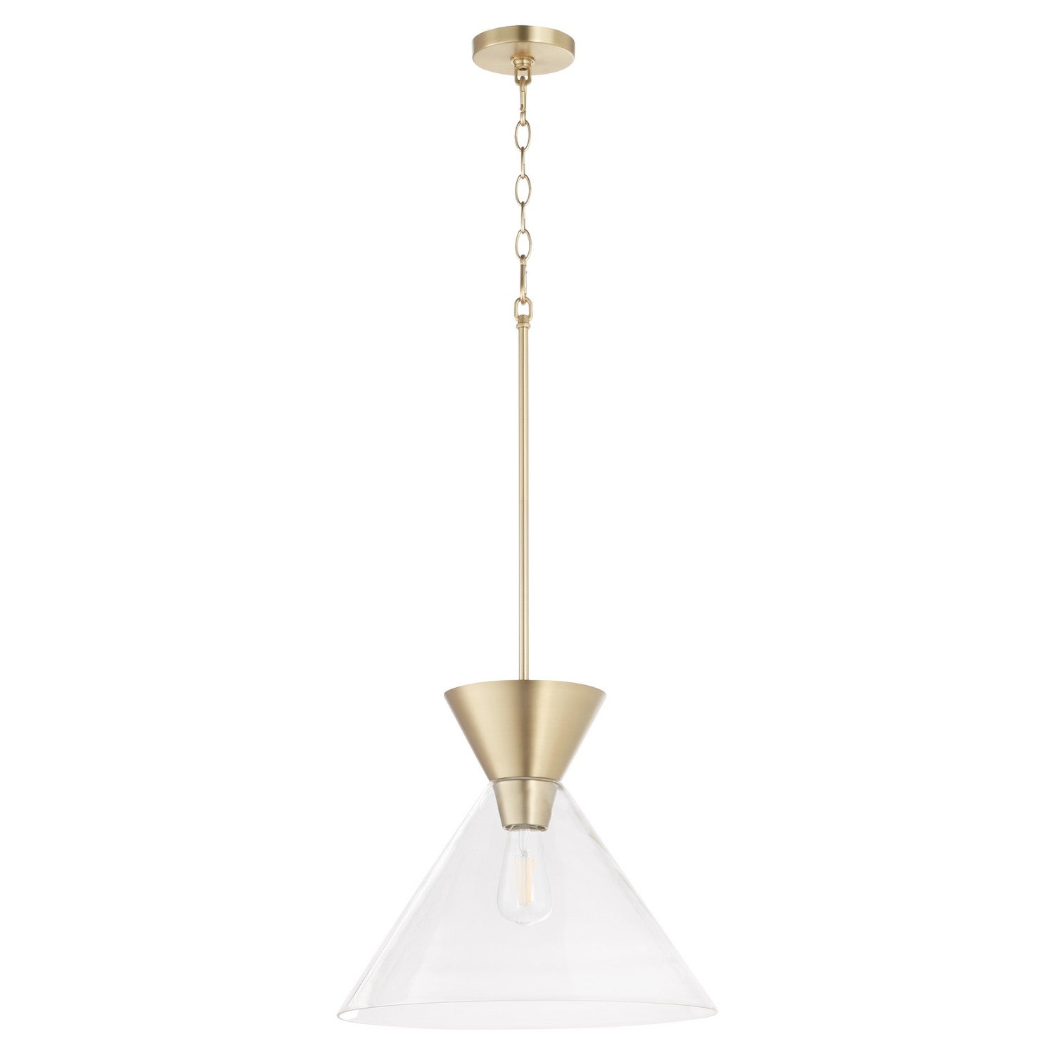Quorum - 8119-280 - One Light Pendant - Beldar - Aged Brass|Clear Glass