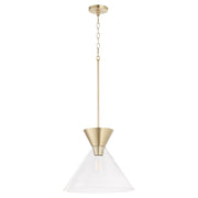 Quorum - 8119-280 - One Light Pendant - Beldar - Aged Brass|Clear Glass