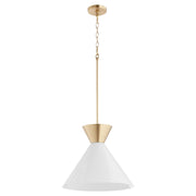 Quorum - 8119-80 - One Light Pendant - Beldar - Aged Brass|Gloss Opal