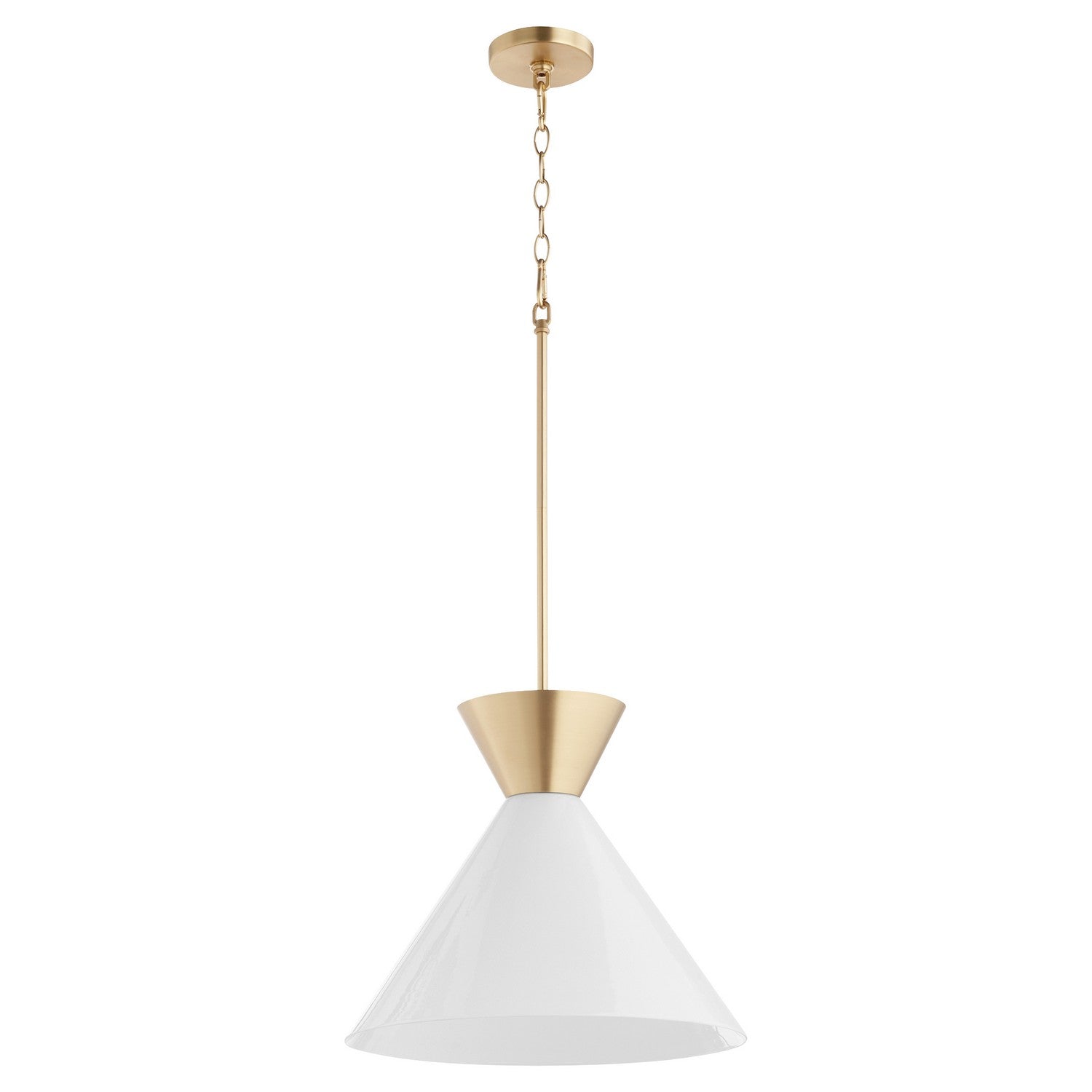 Quorum - 8119-80 - One Light Pendant - Beldar - Aged Brass|Gloss Opal