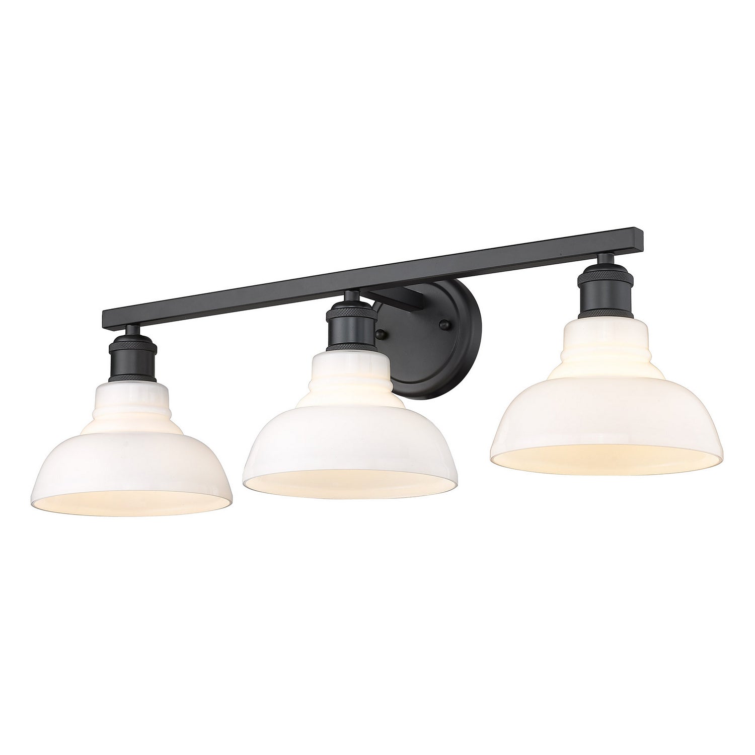 Golden - 0305-BA3 BLK-VMG - Three Light Bath Vanity - Carver - Matte Black