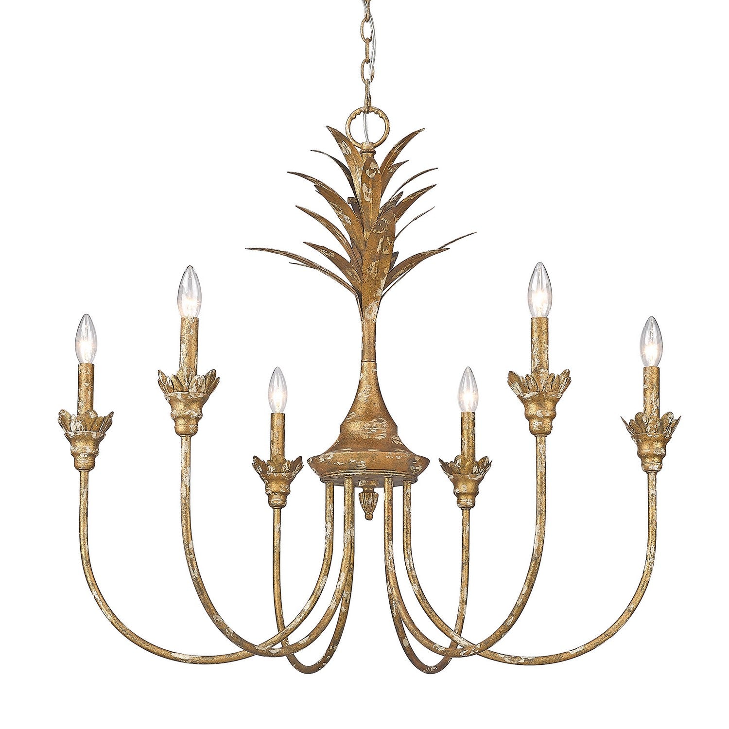 Golden - 0846-6 HG - Six Light Chandelier - Lillianne - Heirloom Gold