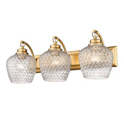 Golden - 1088-BA3 MBG-CLR - Three Light Bath Vanity - Adeline - Modern Brushed Gold