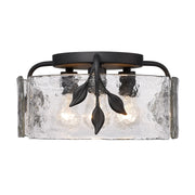 Golden - 3160-FM NB-HWG - Three Light Flush Mount - Calla - Natural Black