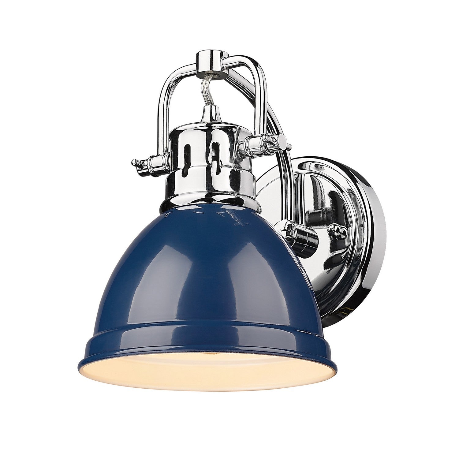Golden - 3602-BA1 CH-NVY - One Light Bath Vanity - Duncan - Chrome