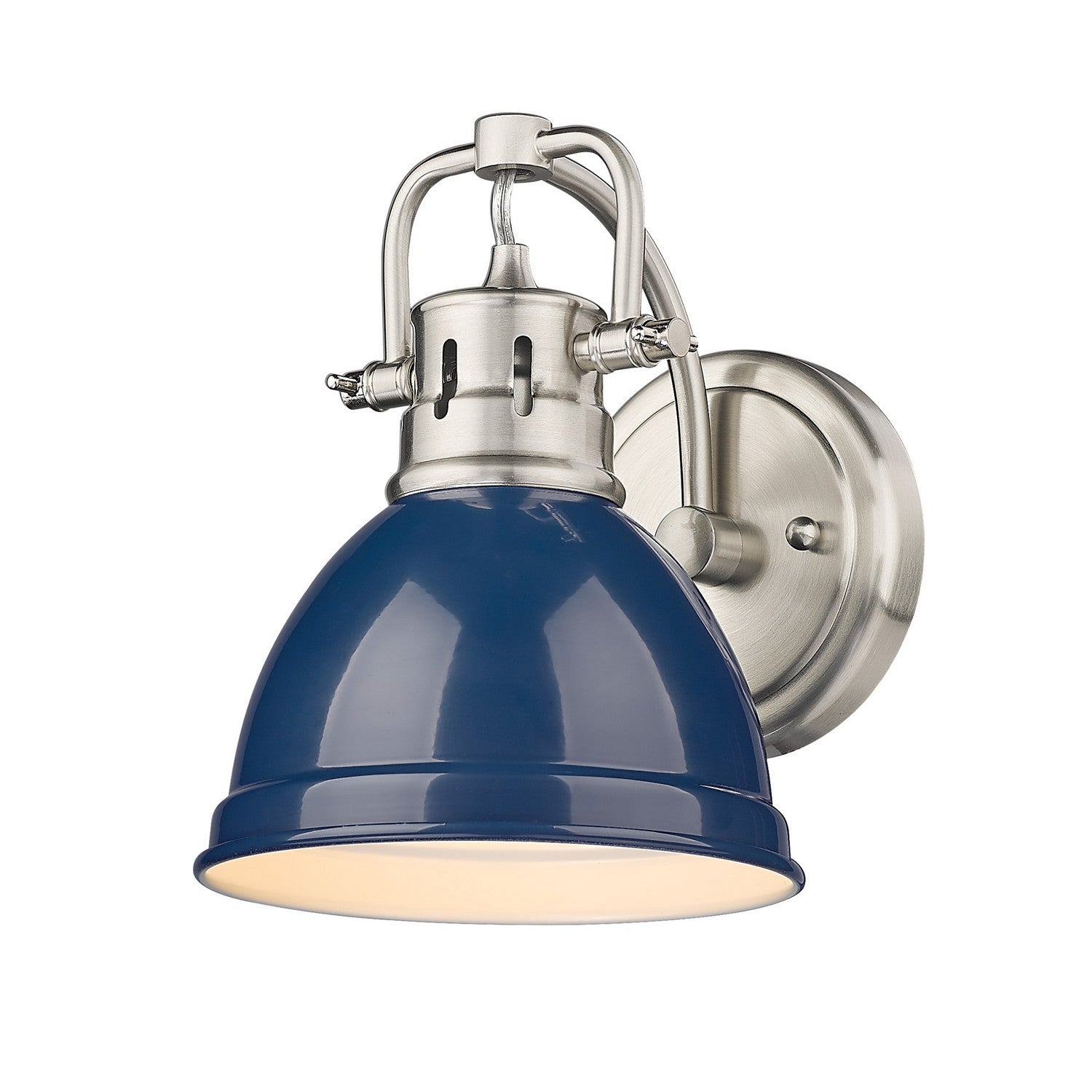 Golden - 3602-BA1 PW-NVY - One Light Bath Vanity - Duncan - Pewter