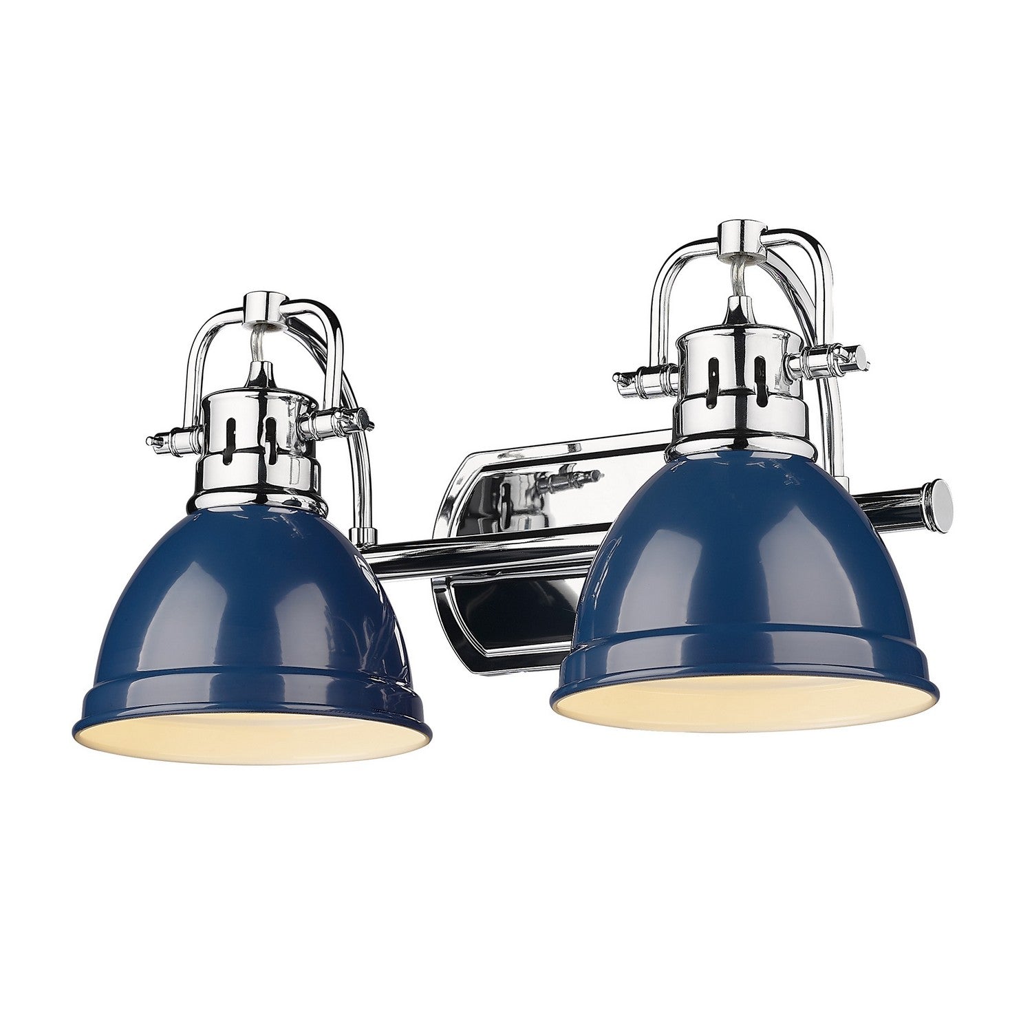 Golden - 3602-BA2 CH-NVY - Two Light Bath Vanity - Duncan - Chrome