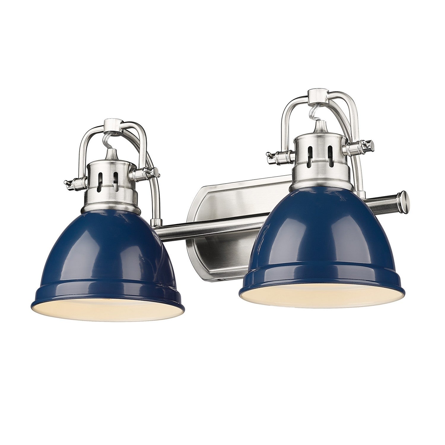 Golden - 3602-BA2 PW-NVY - Two Light Bath Vanity - Duncan - Pewter