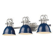 Golden - 3602-BA3 PW-NVY - Three Light Bath Vanity - Duncan - Pewter