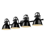 Golden - 3602-BA4 BLK-BK - Four Light Bath Vanity - Duncan - Matte Black