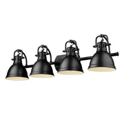 Golden - 3602-BA4 BLK-BLK - Four Light Bath Vanity - Duncan - Matte Black
