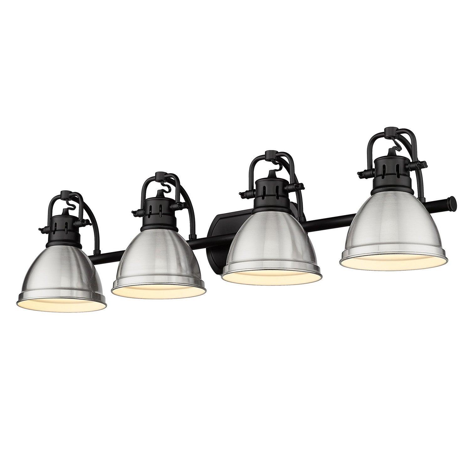Golden - 3602-BA4 BLK-PW - Four Light Bath Vanity - Duncan - Matte Black