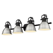 Golden - 3602-BA4 BLK-PW - Four Light Bath Vanity - Duncan - Matte Black