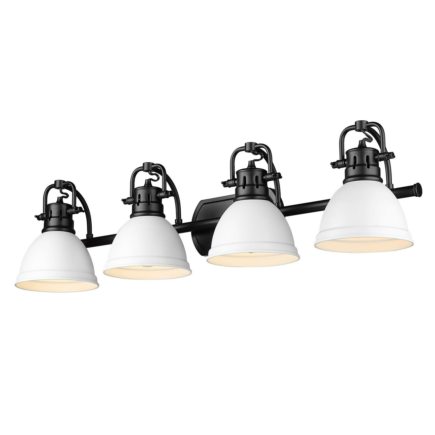 Golden - 3602-BA4 BLK-WHT - Four Light Bath Vanity - Duncan - Matte Black
