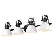 Golden - 3602-BA4 BLK-WHT - Four Light Bath Vanity - Duncan - Matte Black