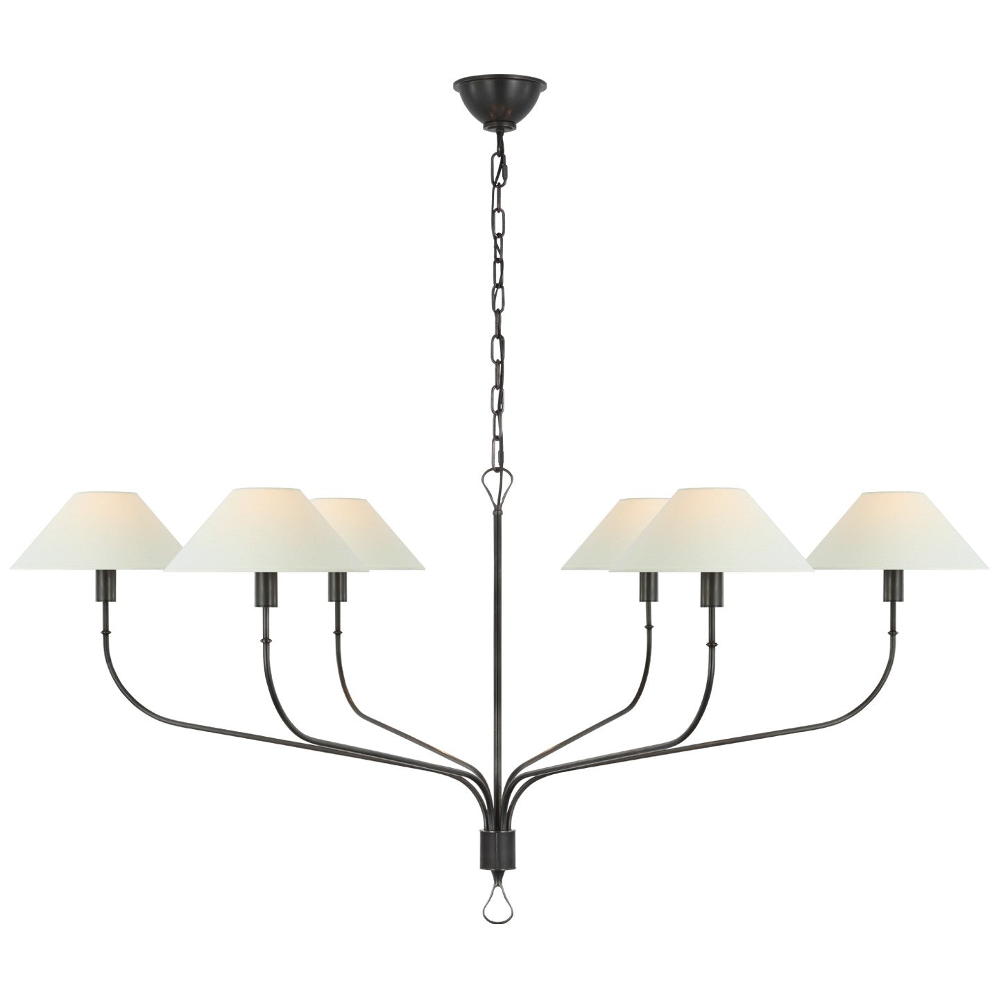 Visual Comfort Signature - AL 5006BZ/CHC-L - LED Chandelier - Griffin - Bronze and Chocolate Leather