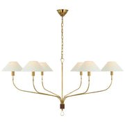 Visual Comfort Signature - AL 5006HAB/SDL-L - LED Chandelier - Griffin - Hand-Rubbed Antique Brass and Saddle Leather