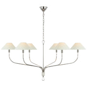 Visual Comfort Signature - AL 5006PN/PAR-L - LED Chandelier - Griffin - Polished Nickel and Parchment Leather