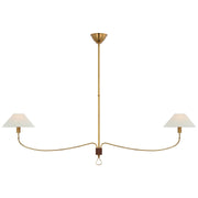 Visual Comfort Signature - AL 5010HAB/SDL-L - LED Chandelier - Griffin - Hand-Rubbed Antique Brass and Saddle Leather