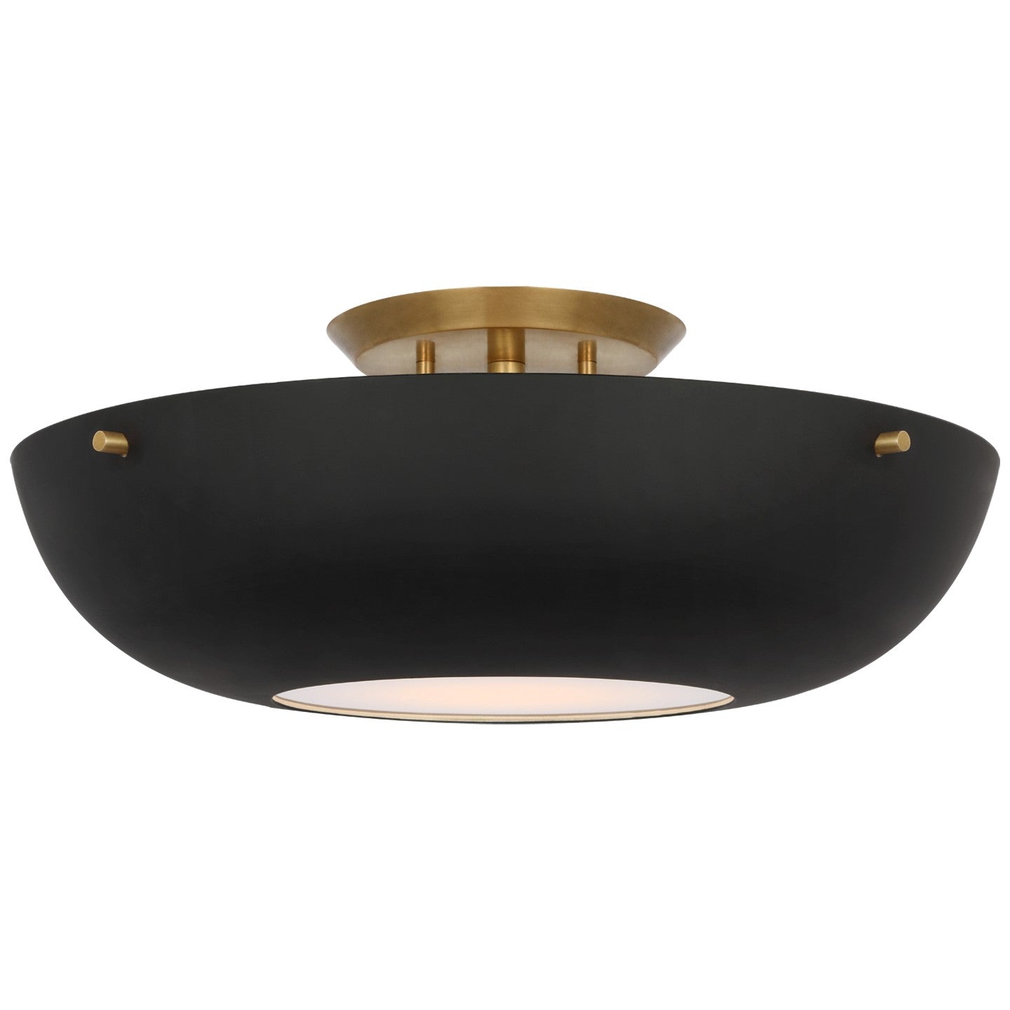 Visual Comfort Signature - ARN 4520HAB-BLK - LED Flush Mount - Valencia - Hand-Rubbed Antique Brass