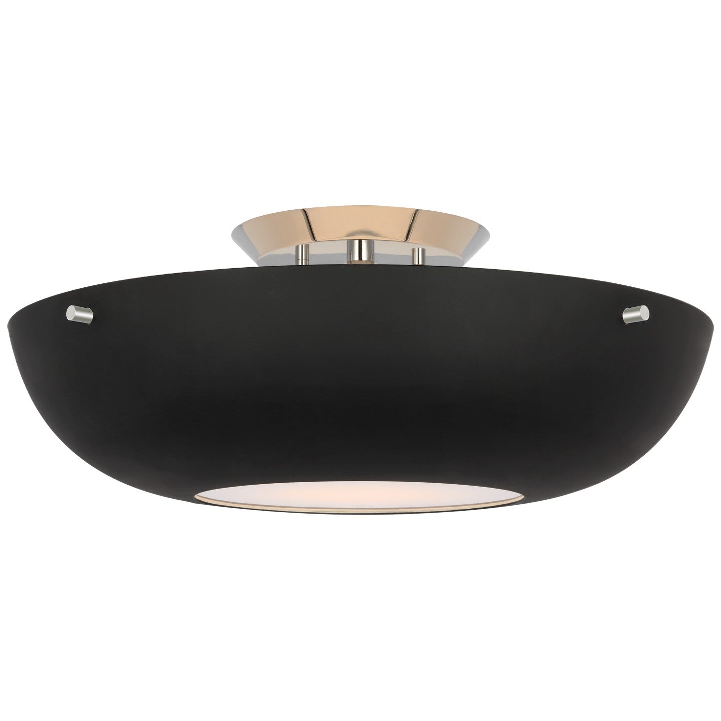 Visual Comfort Signature - ARN 4520PN-BLK - LED Flush Mount - Valencia - Polished Nickel