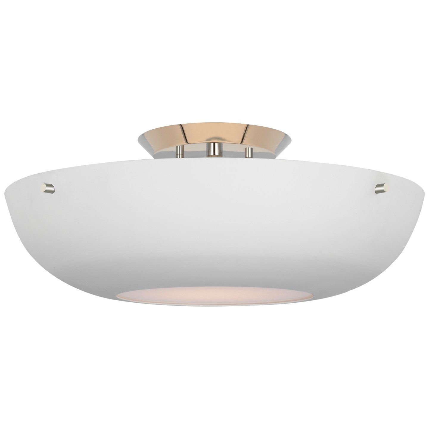 Visual Comfort Signature - ARN 4520PN-WHT - LED Flush Mount - Valencia - Polished Nickel