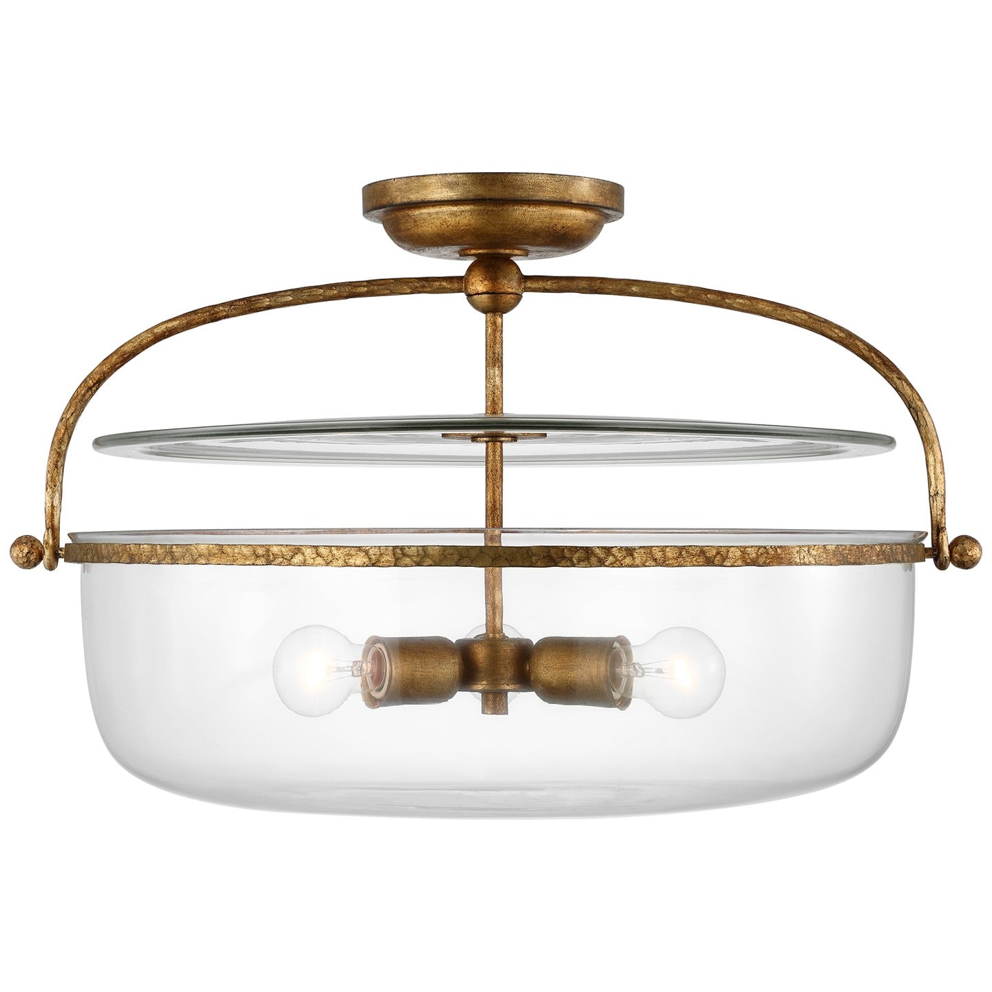Visual Comfort Signature - CHC 4272GI-CG - LED Semi-Flush Mount - Lorford - Gilded Iron