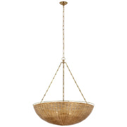 Visual Comfort Signature - CHC 5638AB/NTW - LED Chandelier - Clovis - Antique-Burnished Brass and Natural Wicker