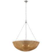 Visual Comfort Signature - CHC 5638PN/NTW - LED Chandelier - Clovis - Polished Nickel and Natural Wicker