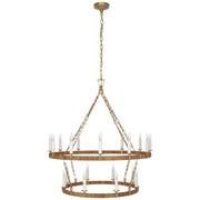 Visual Comfort Signature - CHC 5880AB/NRT - LED Chandelier - Darlana Wrapped - Antique-Burnished Brass and Natural Rattan