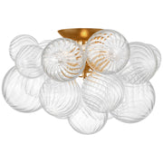 Visual Comfort Signature - JN 4112G/CG - LED Flush Mount - Talia - Gild and Clear Swirled Glass