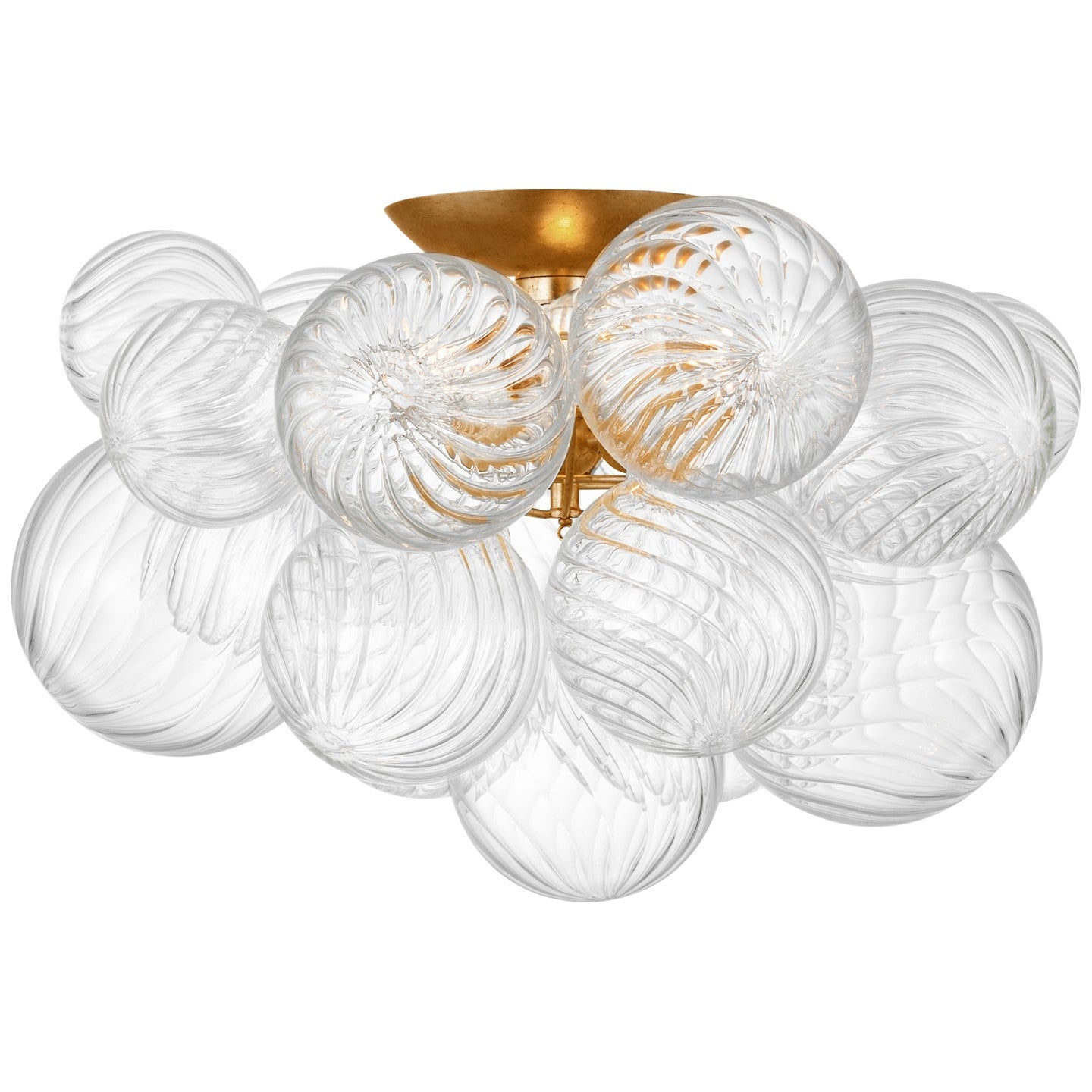 Visual Comfort Signature - JN 4112G/CG - LED Flush Mount - Talia - Gild and Clear Swirled Glass