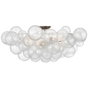 Visual Comfort Signature - JN 4114BSL/CG - LED Flush Mount - Talia - Burnished Silver Leaf and Clear Swirled Glass